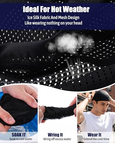 6pcs Cool Skull Cap for Men Breathable Mesh Helmet Liner - color: Black, White, Gray, Navy Blue, Royal Blue, Green