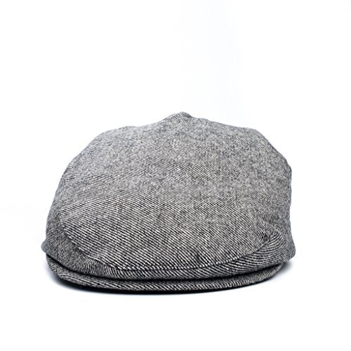 Born to Love Flat Scally Cap Boy's Tweed Page Boy Newsboy Baby Kids Driver Cap Hat - color: Grey Stripe, size: Large