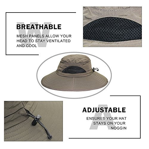 YR.Lover.Outdoor Boonie Men and Women's Hat Sun Protection Waterproof Cap for Safari Fishing Hunting Bucket Hat - color: Army Green