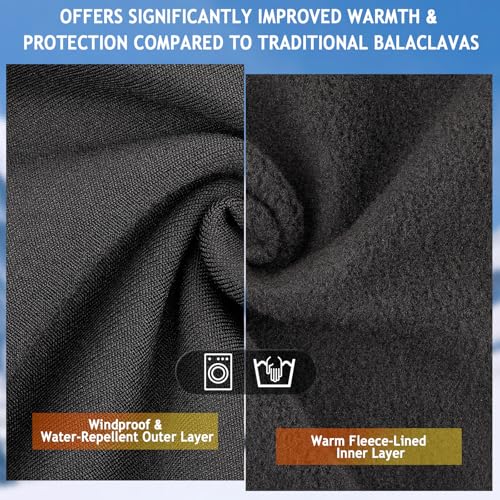 HASAGEI Ski Mask,Balaclava Face Mask for Men&Women,Winter Windproof and Warm,UV Protection Mask,Motorcycle Snowboard&Riding - color: Black*2