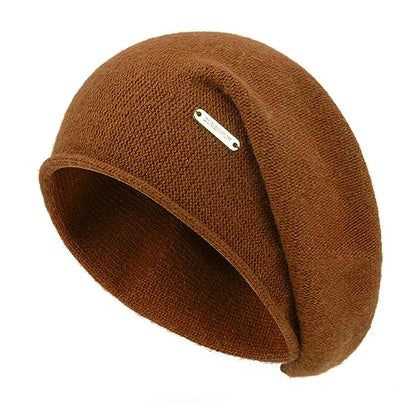 Knit Slouchy Beanie Hats for Women Cashmere Ski Cap Knitted Wool Soft Warm Winter Hat - color: A19-coffee