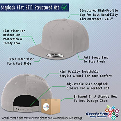 Speedy Pros Snapback Hats for Men & Women I'll Bring The Crown Acrylic Flat Bill Baseball Cap - color: Silver