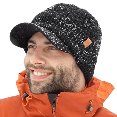 TOP-EX DryKnit™ 50% Merino Wool Waterproof Brim Beanie, Polartec™ Lined - color: Black (Waterproof), size: X-Large-XX-Large