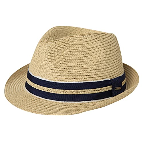 Comhats Oversize XXL Men Summer Straw Fedora Sun Hat Panama Derby Packable - color: 92551_beige, size: X-Large
