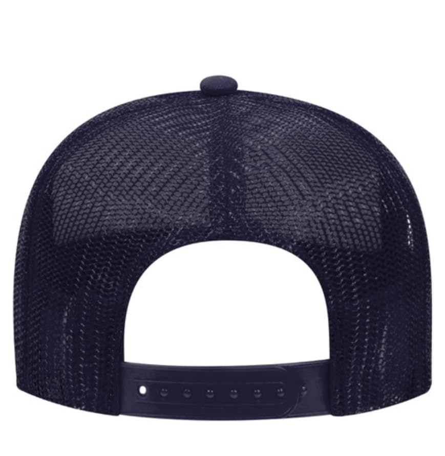 Otto Cap 5-Panel Mid Profile Mesh Back Trucker Hat, OS - color: Navy/White