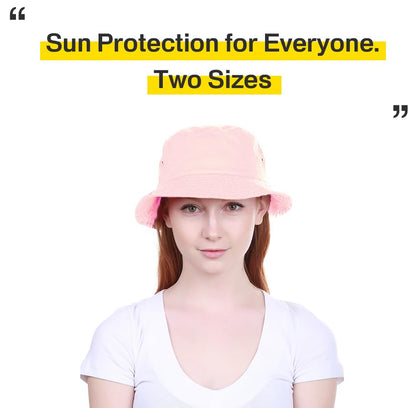 KBETHOS® 100% Cotton Washed Bucket Hat - color: Peach, size: Small-Medium