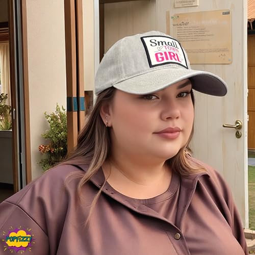 Popfizzy Funny Hats for Men and Women, Fun Adult Baseball Cap, Funny Birthday Gifts for Women and Men, Cool Dad Hat Gift Idea - color: Small Town Girl (Grey)