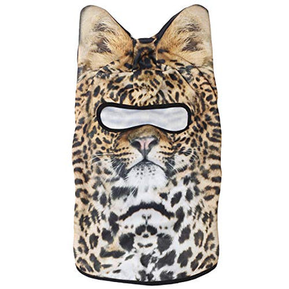 WTACTFUL 3D Animal Ears Balaclava, Breathable Face Mask for Halloween - color: Leopard Meb-39