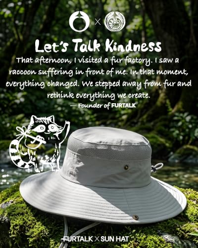 FURTALK Sun Hats for Women UV Protection Wide Brim Ponytail Hiking Hat - color: Grey