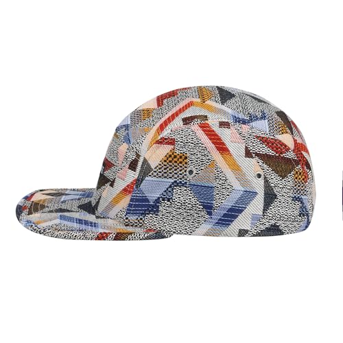 5 Panel Camper Hat | Multi-Color Unique Designs | Caps for Men & Women | Large or X-Large - color: Blessings Geo Red Blue, size: 7 1/4-7 3/8