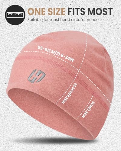 HASAGEI Thermal Running Hat - Men's Skull Cap Cycling Cap Under Helmet for Winter - color: Pink