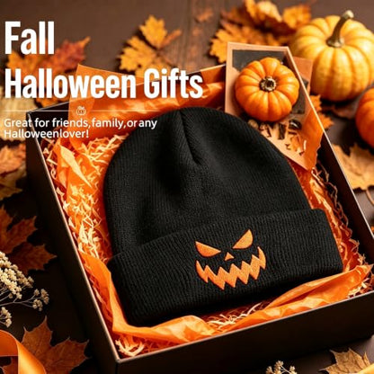 American Flag Beanie, USA Embroidered Winter Hat for Women Men - color: Halloween-3