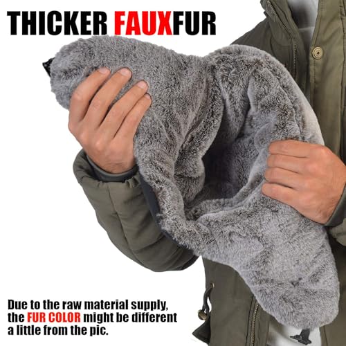 Trapper Hat Winter Warm Hats Russian Fur Hat Ushanka Eskimo Hat Ear Flap with Faux Fur for Men or Women - color: Black