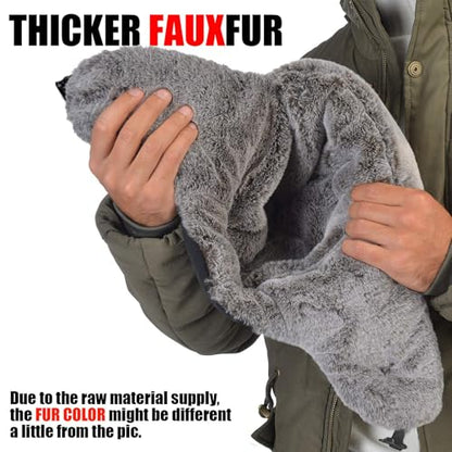 Trapper Hat Winter Warm Hats Russian Fur Hat Ushanka Eskimo Hat Ear Flap with Faux Fur for Men or Women - color: Black