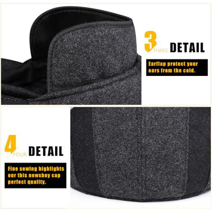 Sumolux Mens Newsboy Cap Winter Beret Hat Cabbie Flat Cap - color: D Grey