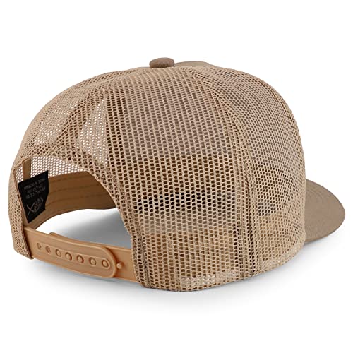 Trendy Apparel Shop KansasCity Est.1960 Embroidered 5 Panel Snapback Trucker Cap - color: Khaki