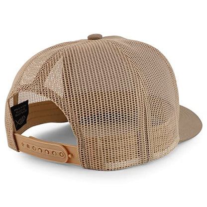 Trendy Apparel Shop KansasCity Est.1960 Embroidered 5 Panel Snapback Trucker Cap - color: Khaki