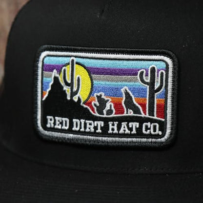 Red Dirt Hat Company Wildlife Hat | 5-Panel Western Adjustable Snapback Cap - color: Coyote - Black