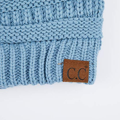 C.C Exclusives Cable Knit Beanie - Thick, Soft & Warm Chunky Beanie Hats - color: Denim