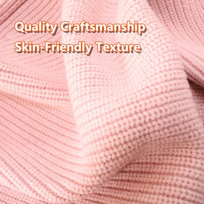 Knit Balaclava for Women Winter Hats Ski Mask Face Cover Neck Warmer - color: Pink