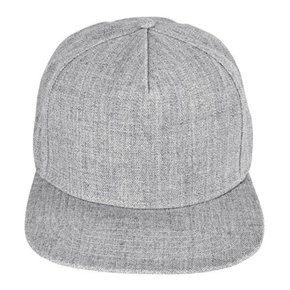 DALIX Premium Wool Blend Hat Flat Bill Cap Snapback Black Dark Gray Maroon Light - color: Light Gray