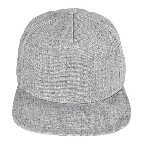 DALIX Premium Wool Blend Hat Flat Bill Cap Snapback Black Dark Gray Maroon Light - color: Light Gray