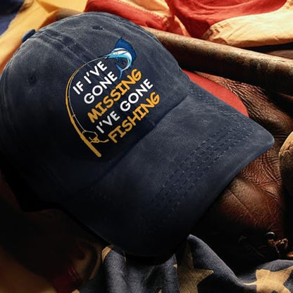 Fishing Adjustable Cotton Baseball Cap, Funny Trucker Hat Gift for Men Women Grandpa Dad Fishing Lover Fisherman - color: Dark Blue