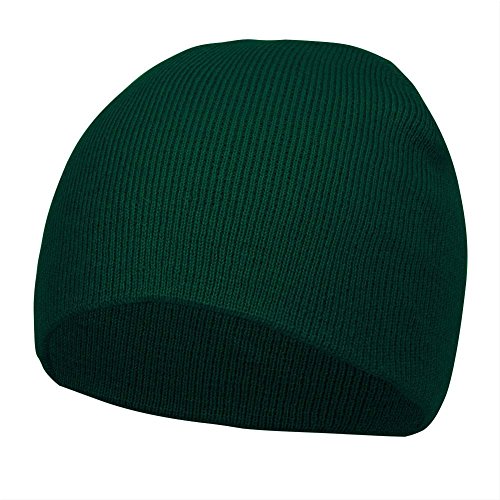 TOP HEADWEAR Cuffless Beanie for Men Women, Unisex Short Beanies Skull Cap - color: Dark Green