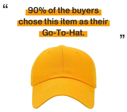 KBETHOS Classic Unisex Cotton Adjustable Low Crown Baseball Cap – Plain Dad Hat - color: Gold
