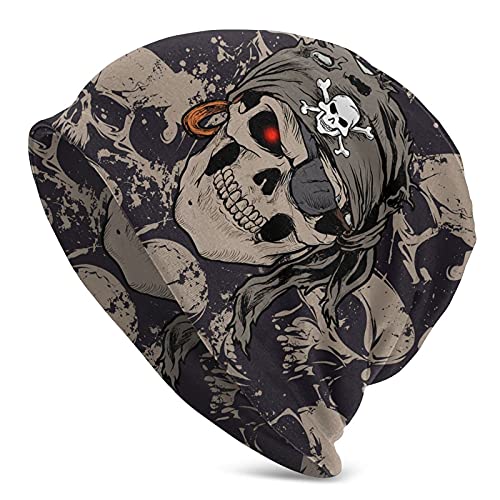 Gamepad Print Slouchy Beanie Skull Caps Chemo Hats Baggy Headwear for Men Women Jogging Cycling - color: Skull