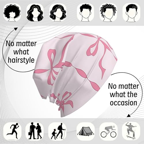 Unisex Stretch Knit Beanie Hat - color: Rope Bow