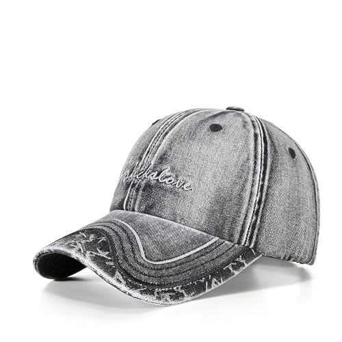 Baseball Cap for Women Men - Adjustable Size Hat - color: Fk87 Denim Black