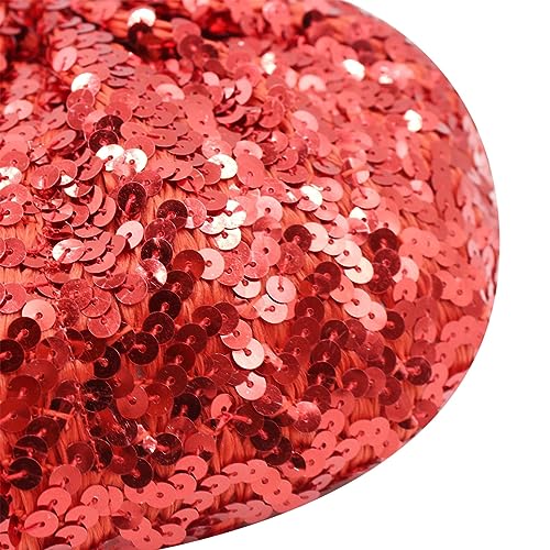 JUMISEE Sparkly Sequin Berets for Women Girls Fashion Beanie Hat Costume Accessories for Festival Party Dance - color: Red