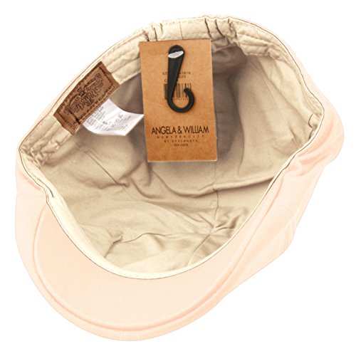 Men’s Flat Cap – 6 Panel Duckbill Ivy Hat, Lightweight Cotton Driving Cap with Elastic Band, Classic Newsboy Golf Hat - color: Cream