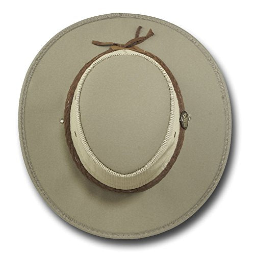 Mesh Drover Cotton Canvas Hat by Barmah - color: Khaki, size: X-Large