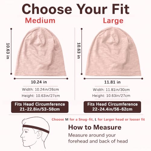 vidsel 100% Cotton Slouchy Beanie, Lightweight Summer Hats for Women Men - color: 1pc Pink, size: Large