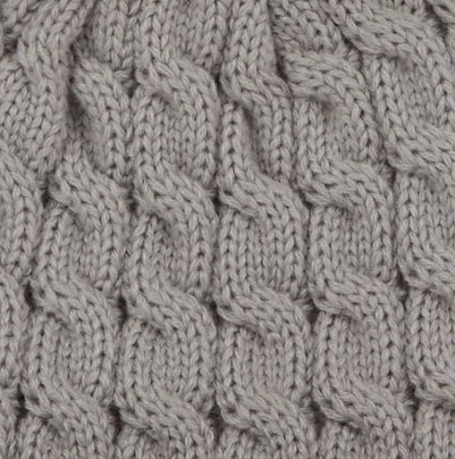 Titleist Golf Cable Knit Pom Pom Beanie - color: Light Grey/White