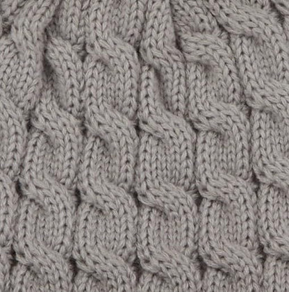 Titleist Golf Cable Knit Pom Pom Beanie - color: Light Grey/White
