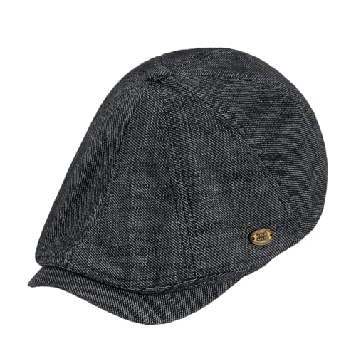 Croogo Winter Men's Newsboy Cap 8 Panel Flat Cabbie Hat Vintage Daily Style - color: Dark Grey