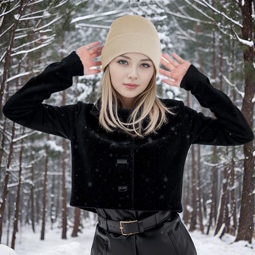 Pistha Beanie for Men Women-Knit Beanie Hats Skull Cap Winter Warm Hat - color: Beige