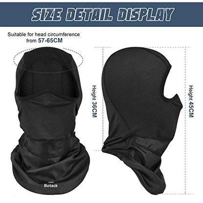 Balaclava Ski Mask, Sun Protection Breathable Face Cover Men Women - color: Mesh Black