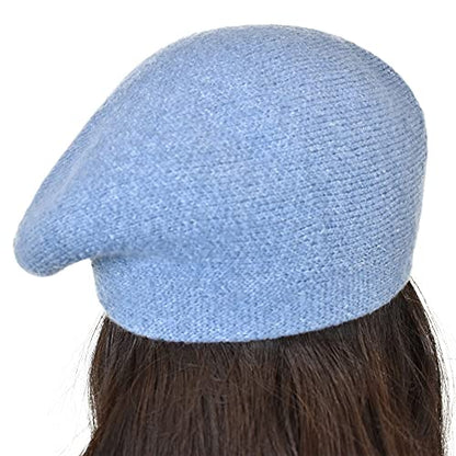 C.C Soft Acrylic Knit French Style Warm Beret Hat - color: Denim