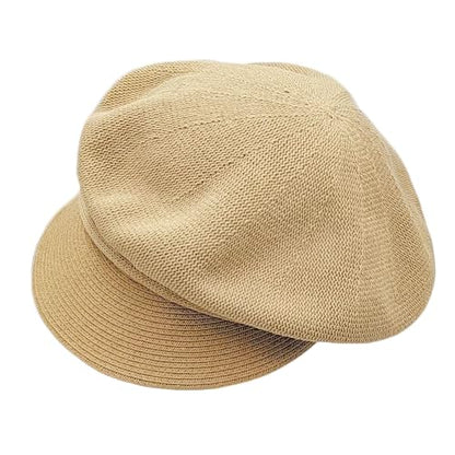 Summer Beret Hat for Women, Breathable Thin Beret Hat Adjustable Lightweight Newsboy Cap - color: Khaki