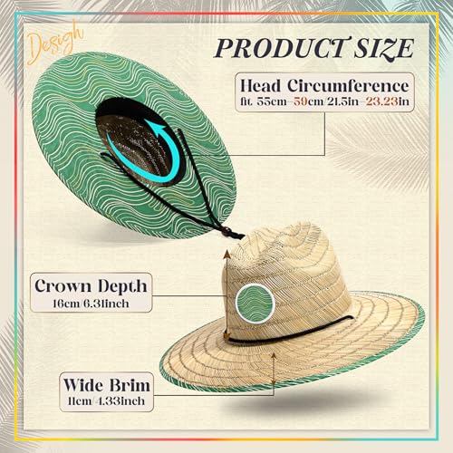 Cuffbow 2 Pack Straw Sun Hats for Women Men - style: Wave Stripe