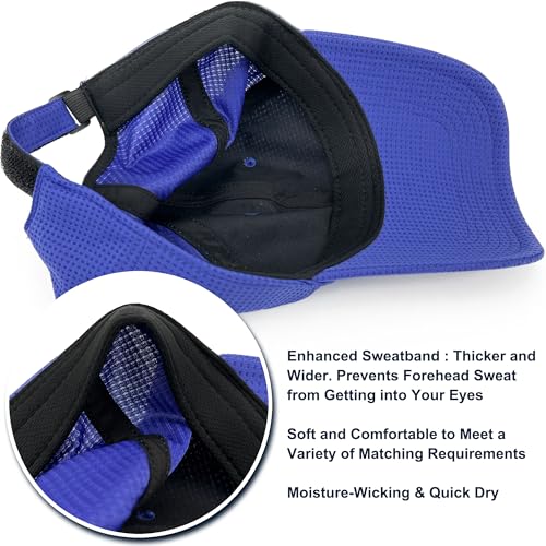 Long Brim Golf/Running Hat Full Mesh Baseball Cap Breathable - color: Royal-purple, size: X-Large-XX-Large