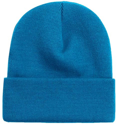 ZOORON Beanie for Men Women Warm Winter Hat Unisex Soft Knit Cuffed Beanie - color: Sea Blue