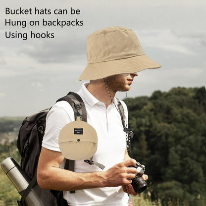 Outdoor Bucket Packable Sun Hat with Detachable Chin Strap for Women and Men, Quick Dry Waterproof UV Protection Sun Hat - color: Navy Blue