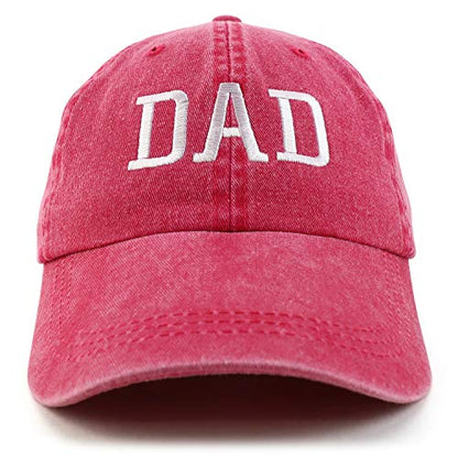 Trendy Apparel Shop Dad Embroidered Pigment Dyed Low Profile Cotton Cap - color: Fuchsia