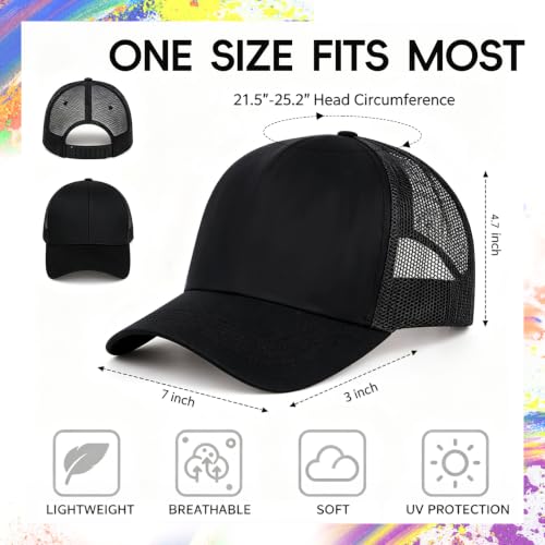 Trucker Hats Bulk Blank Mesh Sublimation Blank Hats Adjustable Baseball Caps Hats for Men and Women - color: 6pc Multicolor Hat