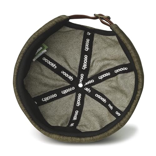 Clakllie Cotton Docker Hat Brimless Hats for Men Retro Sailor Skullcap - color: Fma2503-greenishbrown